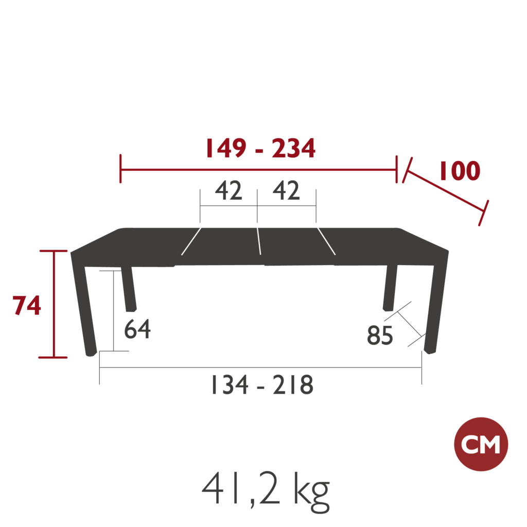 Fermob Ribambelle Tafel met 2 verlengbladen 149/234 × 100 - Afbeelding 8